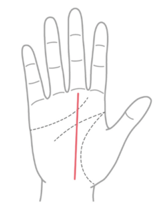 運命線が中指の付け根に向かって長い